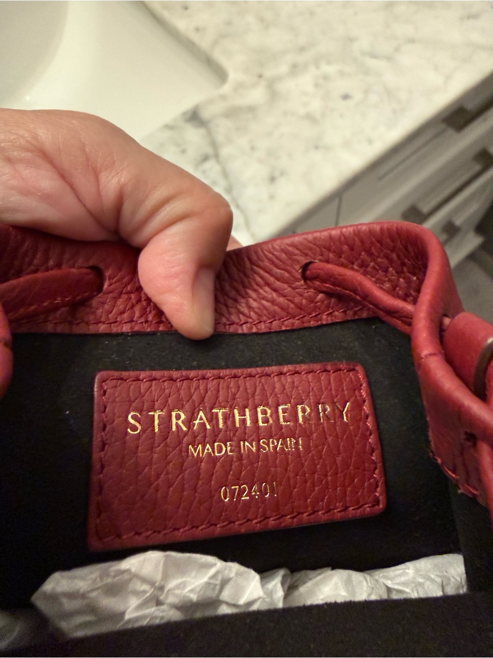 Strathberry Osette Midi Pouch - Oxblood - Picture 8 of 10
